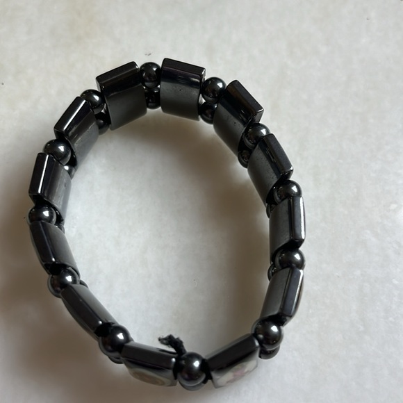 Vintage Hematite bracelet w religious icons - Picture 5 of 5